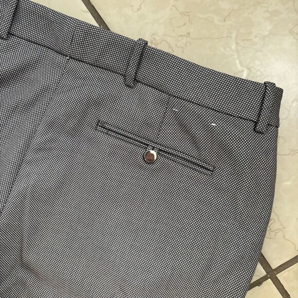 Calvin Klein Womens Gray Micro-Dot Modern Fit Straight Leg Trouser Pants Size 12 - Picture 7 of 9
